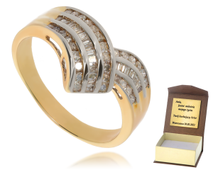 Złoty pierścionek z diamentami 585 