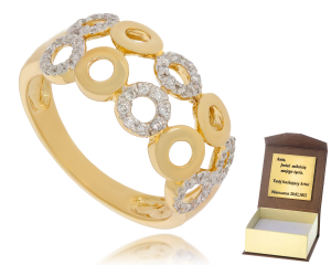 Złoty pierścionek z diamentami  585