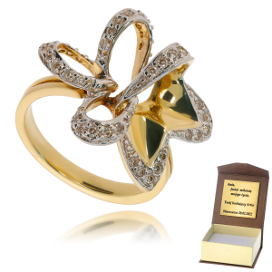 Złoty pierścionek z diamentami  585 