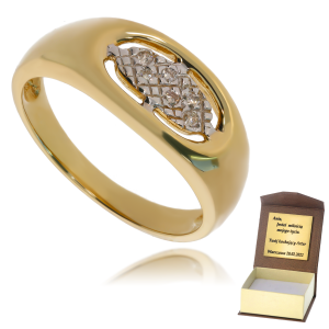 Złoty pierścionek zaręczynowy z diamentami 585 