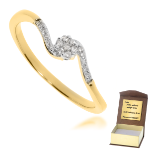 Złoty pierścionek zaręczynowy z diamentami 585 