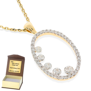 Złoty wisiorek z diamentami próby 585 