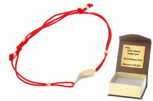 Złota bransoletka na sznurku Próby 585