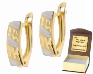 Złote kolczyki bez kamieni Próby 585