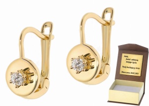 Złote kolczyki z cyrkoniami Próby 585 