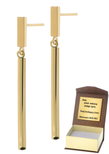 Złote kolczyki wiszące bez kamieni Próby 585