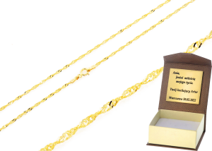 Złoty łańcuszek pełny singapur Próby 585 