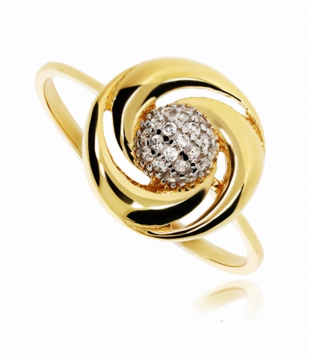 Złoty pierścionek z cyrkonią Próby 585