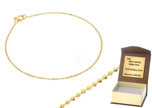 Złota bransoletka kulki Próby 585