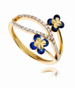 Złoty pierścionek z cyrkonią Próby 585 