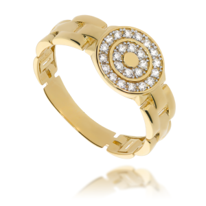 Złoty pierścionek z cyrkonią Próby 585 