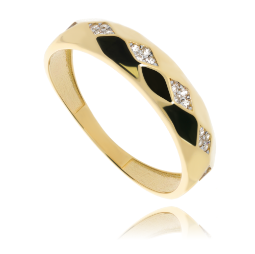 Złoty pierścionek z cyrkonią Próby 585