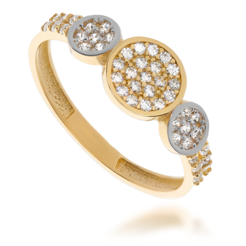 Złoty pierścionek z cyrkonią Próby 585