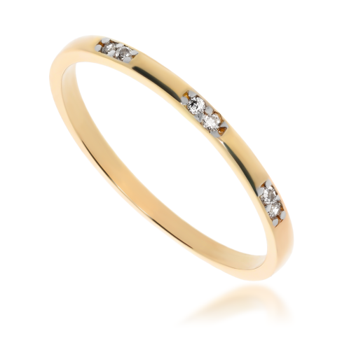 Złoty pierścionek z cyrkonią Próby 585