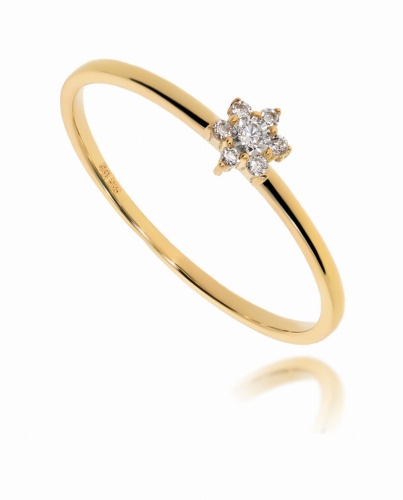 Złoty pierścionek z cyrkonią Próby 585