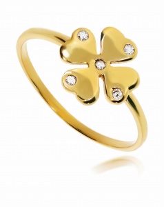 Złoty pierścionek z cyrkonią Próby 585 