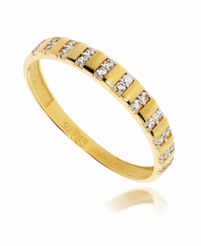 Złoty pierścionek z cyrkonią Próby 585