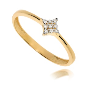 Złoty pierścionek z cyrkonią Próby 585 