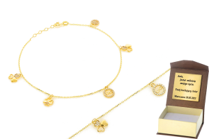 Złota bransoletka na nogę Próby 585