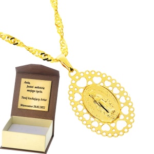 Złoty medalik z wizerunkiem Matka Boska Próby 585