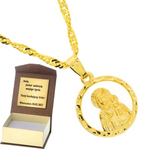 Złoty medalik z wizerunkiem Matka Boska Próby 585