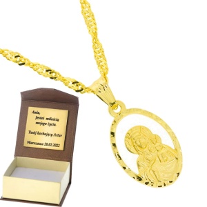 Złoty medalik z wizerunkiem Matka Boska Próby 585