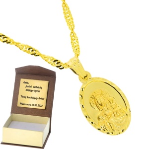 Złoty medalik z wizerunkiem Matka Boska Próby 585