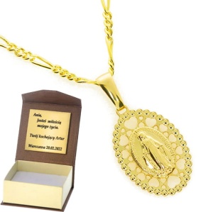 Złoty medalik z wizerunkiem Matka Boska Próby 585