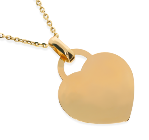 Złota zawieszka serce bez kamieni Próby 585
