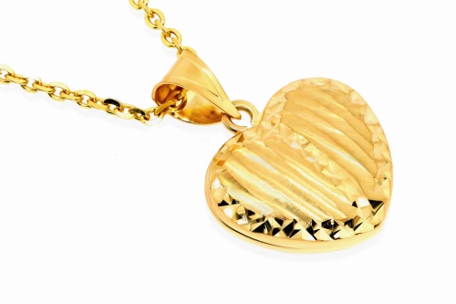 Złota zawieszka serce bez kamieni Próby 585