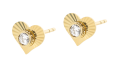 Złote kolczyki serce z cyrkonią Próby 585