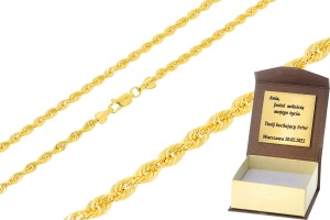 Złoty łańcuszek pusty kordel Próby 585