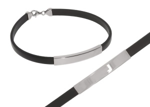 Srebrna bransoletka na skórze Próby 925