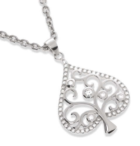 Srebrna zawieszka serce z cyrkoniami Próby 925