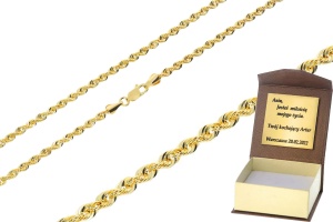 Złoty łańcuszek kordel pusty Próby 585