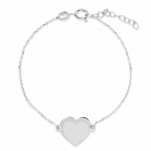 Srebrna bransoletka celebrytka serce Próby 925 