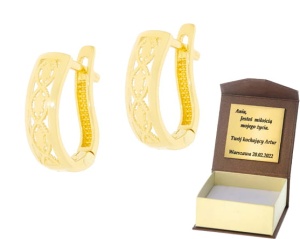 Złote kolczyki bez kamieni Próby 585