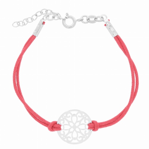 Srebrna bransoletka sznurek Próby 925