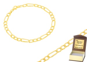 Złota bransoletka pusta figaro Próby 585