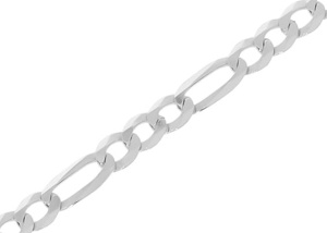 Srebrny łańcuszek rodowany figaro Próby 925