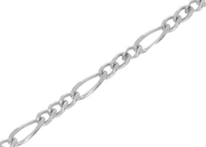 Srebrny łańcuszek rodowany figaro Próby 925